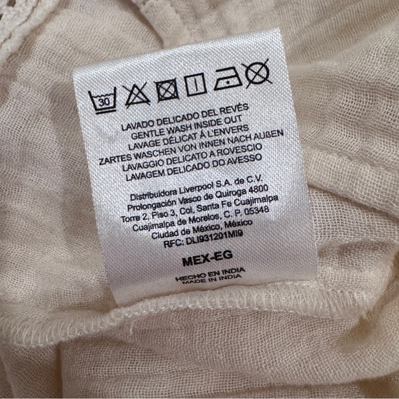 Indi & Cold Cotton Gauze Long Sleeve Top Boho Cottage Prairie Peasant Cream XL - Picture 12 of 12